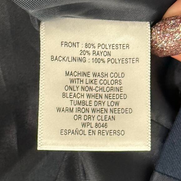 INC International Concepts Navy Blue Slim Fit Button Up Pockets Suit Vest size M - Picture 3 of 11